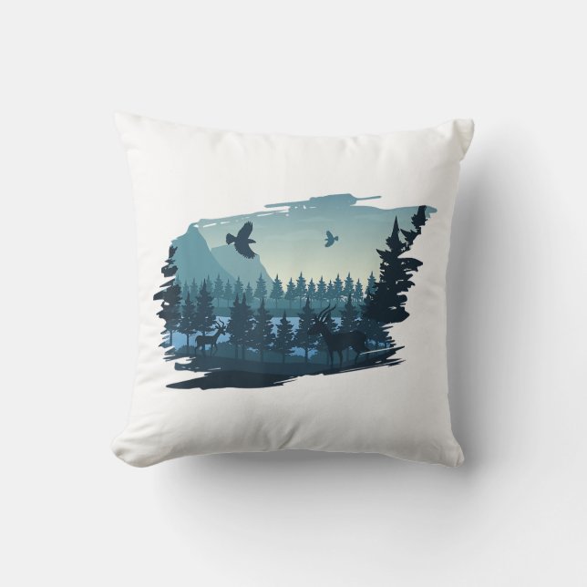 Almofada Beautiful Mountain, Nature Trees and Forest (Frente)