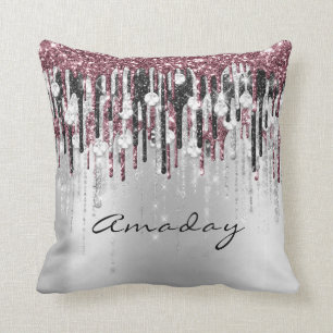 Almofada Beauty Studio Hairdresser Makeup Cinza Pink Diamon
