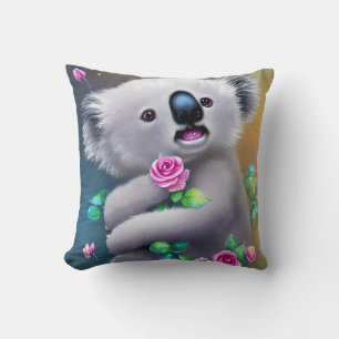 Almofada Bebê Adorável Urso Koala com Flores