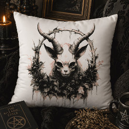Almofada Bebê Baphomet Oculto Gótico Botânico Escuro