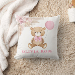 Almofada Bebê-Bebê-Bebê-Bebê-Urso Rosa-Balão