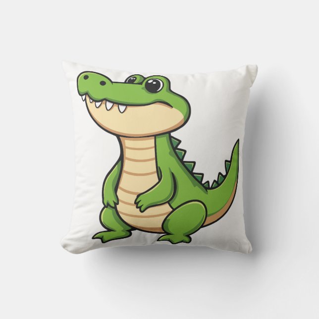 Almofada Bebê Crocodilo de Desenho Animado Fofo (Frente)