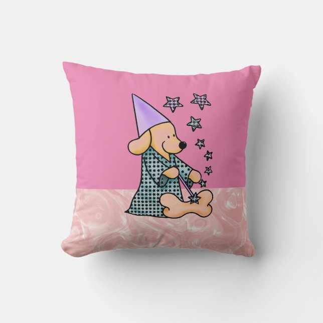 Almofada Bebê de Nascimento Moderno Rosa para Crianças Magi (Frente)