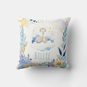 Almofada Bebê dormindo Ostrich Boho Name Nursery Travesseir