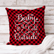 Bebê Está Frio Fora do Xadrez Vermelho de Natal