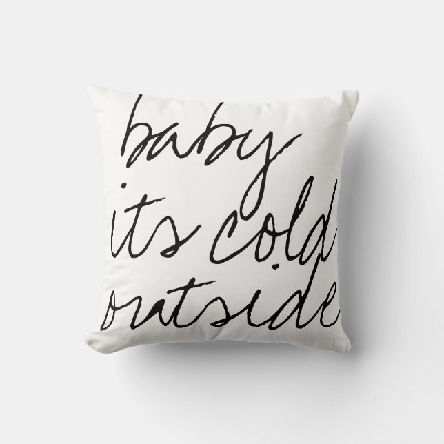 Almofada bebê está frio lá fora caligrafia script inverno (Frente)