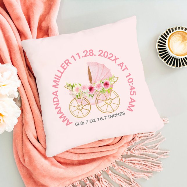 Almofada Bebê floral cor-de-rosa bonito Stroller Bebê Nasci (Criador carregado)