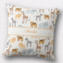 Bebê Fofo Safari Animal Aquarela Nome Personalizad
