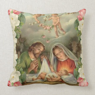 Almofada Bebê Jesus St Joseph dos rosas de Natal, Mary,