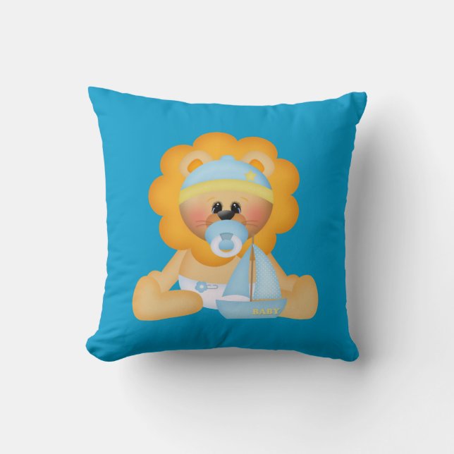 Almofada Bebê Lion Bedroom, Crib ou Travesseiro de sofá (Frente)
