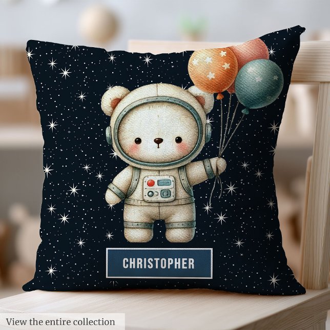Almofada Bebê Menino - Travesseiro Decorativo Astronauta Ur (Baby Boy Decorative Pillow Astronaut Teddy Bear Art)