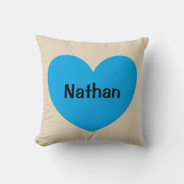 Almofada Bebé novo coração azul personalizado com nome