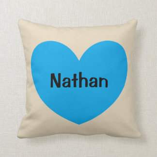 Almofada Bebé novo coração azul personalizado com nome
