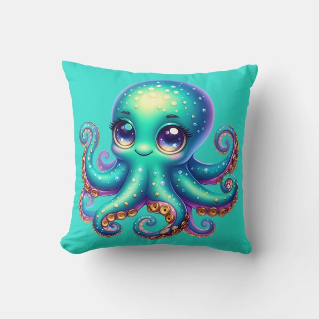 Almofada "Bebê Octopus Ocean Fun" (Frente)
