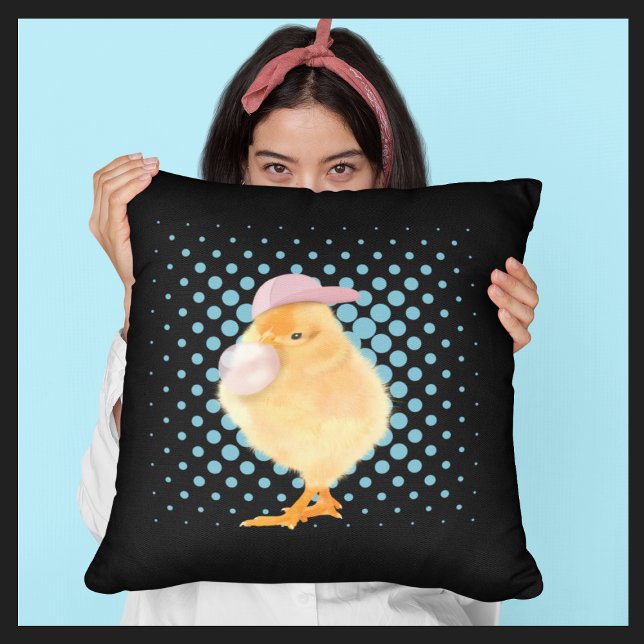 Almofada Bebê-Pintinho-rosa-branca (Criador carregado)