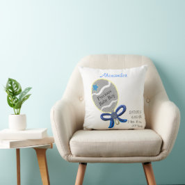 Almofada Bebê Precioso Menino Azul Arco Chocalho Detalhes d