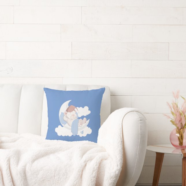 Almofada Bebê Urso Dormindo Em Lua (Sofá)