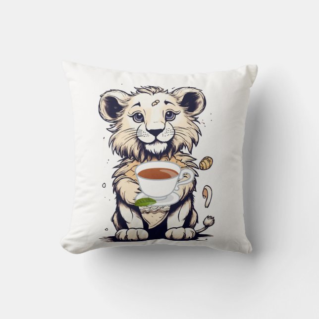 Almofada bebendo de leão (Frente)