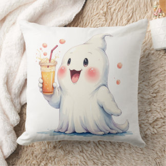 Almofada Bebendo Fantasma Kawaii Travesseiro decorativo Sod