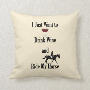 Almofada Beber vinho e andar de cavalo