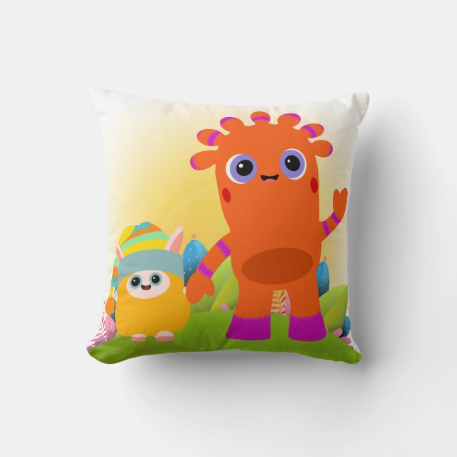 Almofada BeddyByes Throw Cushion com MeMo e BaBa 🛋 (Frente)