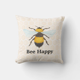 Almofada Bee Happy Travesseiro decorativo