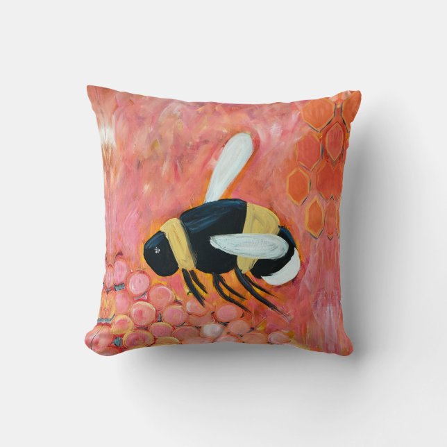Almofada Bee Lover Insect Throw Pillow Home Decor (Frente)