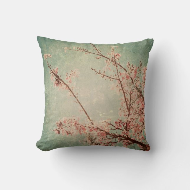 Almofada Bege verde retro vestido pintura do pêssego da (Frente)