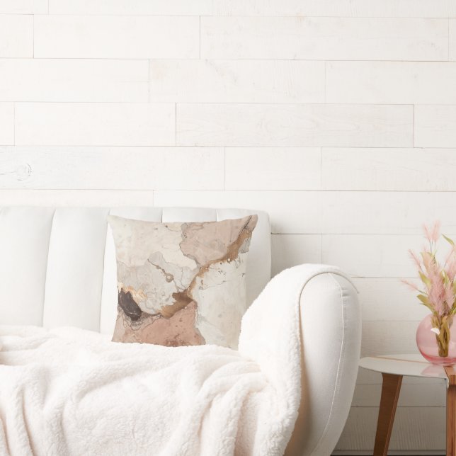 Almofada Beige and White Stone Marble Effect (Sofá)