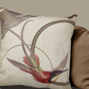 Almofada Beige Artístico Hummingbird Design Taupe