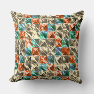 Almofada Beige, azulejos de menta e de coral ou manchados