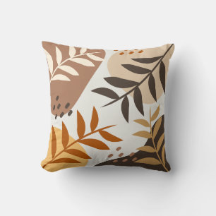 Almofada Beige Brown Abstrato Leaf
