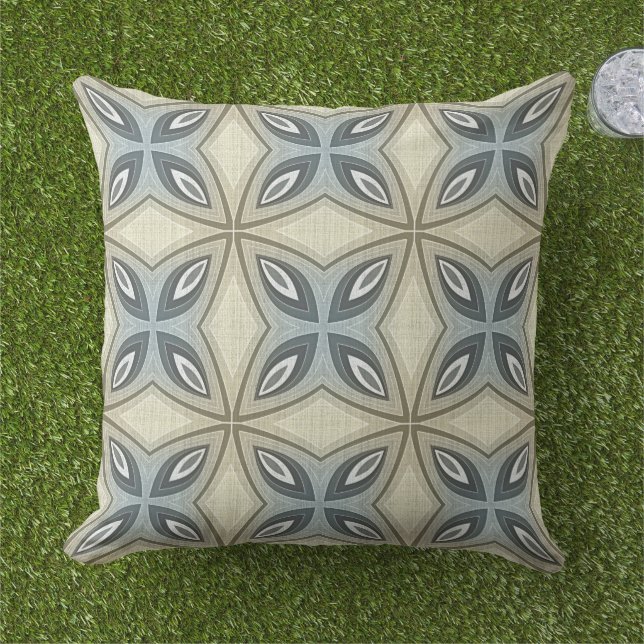 Almofada Beige Brown Cinza Blue Hip Orient Bali Art Motif (Grama)