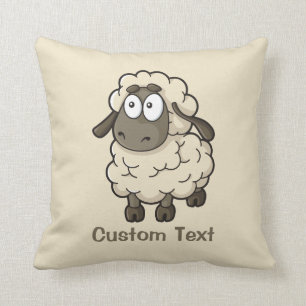 Almofada Beige de Cartoon de Ovelha