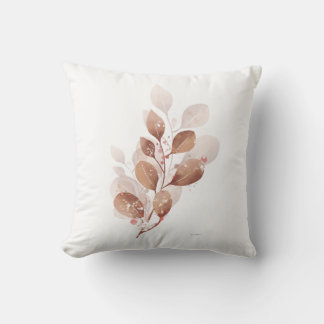 Almofada Beige Leaf Watercolor Modern Throw Pillow Cover 