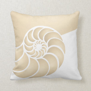 Almofada Beige Nautilus: costa marítima marítima