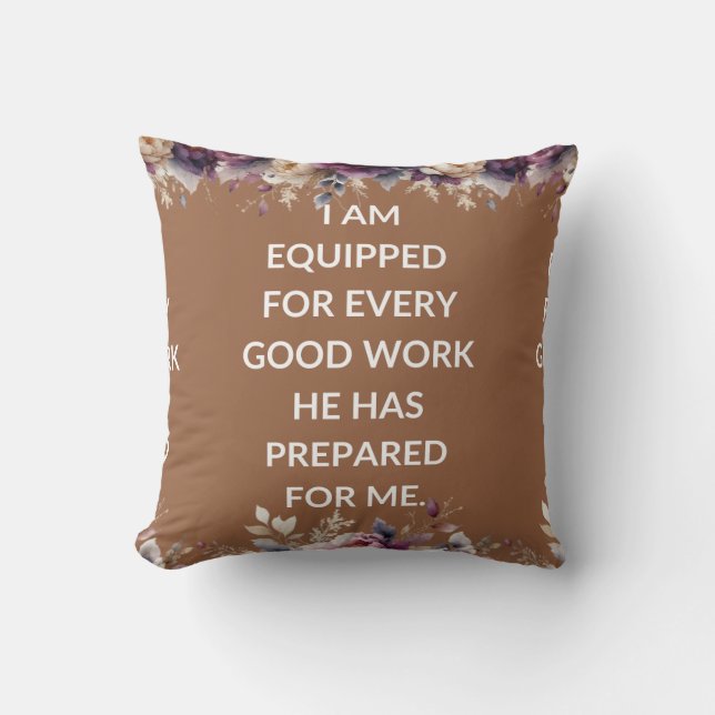 Almofada Beige pillow with a simple religious quote (Frente)