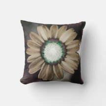 Beige Rustic Daisy Travesseiro decorativo