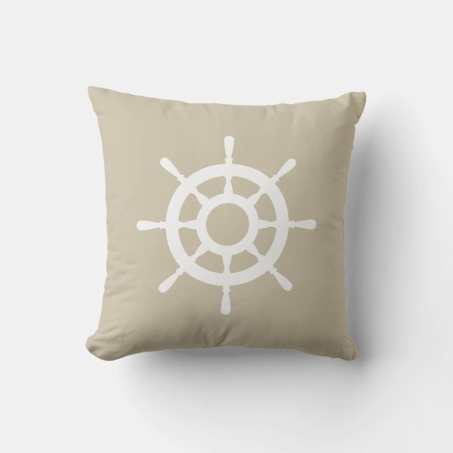 Almofada Beige Sand ships Wheel (Frente)