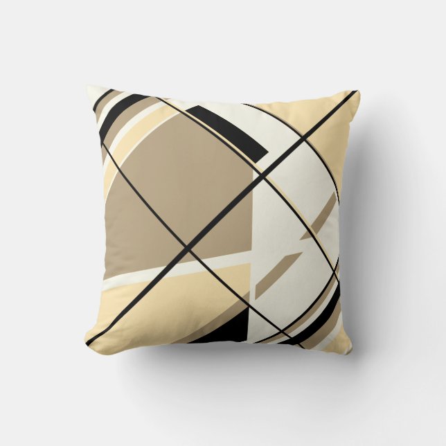 Almofada Beige, Tan, Black, White Diagonal Window Design (Frente)