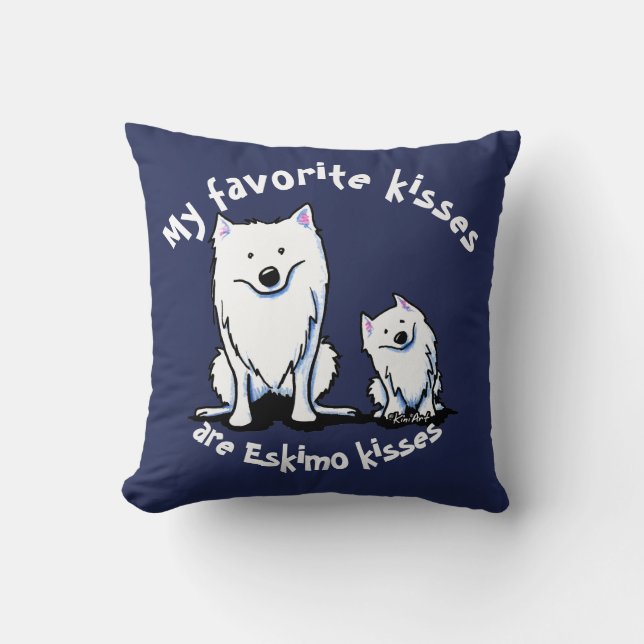 Almofada Beijos americanos do esquimó de KiniArt (Frente)