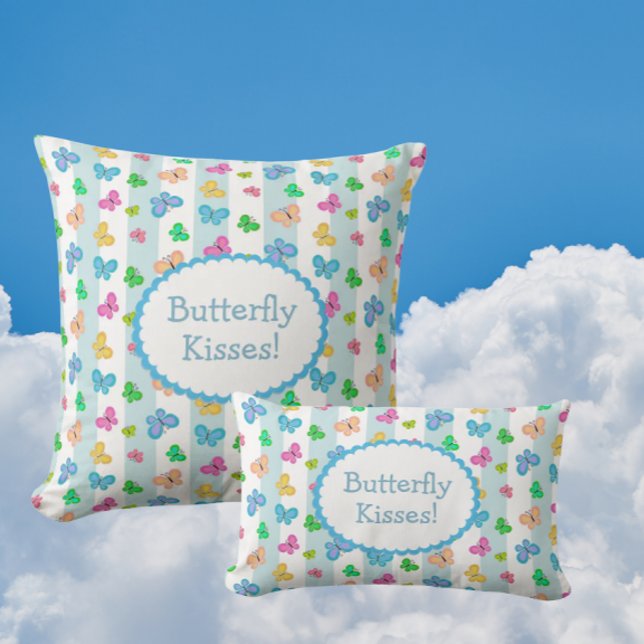 Almofada Beijos de Borboleta Personalizados  (Personalize with your own message!)