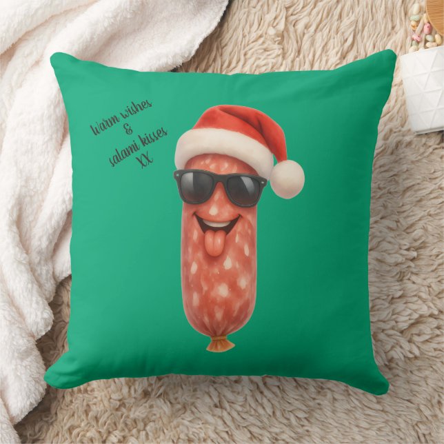 Almofada Beijos engraçados de salame de natal (Cobertor)