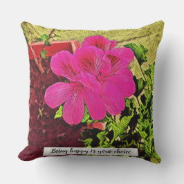 Almofada Being happy is your choice blooming flower