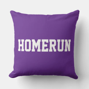 Almofada Beisebol Divertido HOME RUN Texto Branco Sobre Rox