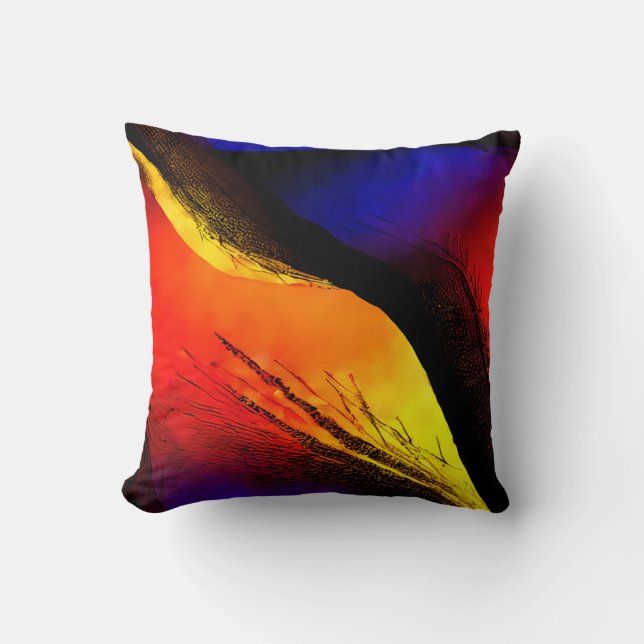 Almofada Bela Abstrato de Arte em Fundo Escuro (Frente)