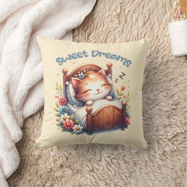 Almofada Bela dormindo Kitten Docinho Sonhos Doce Decor de  (Cobertor)