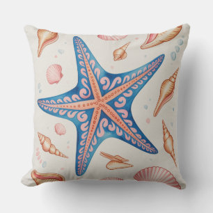Almofada Bela Estrela do Mar inspirada na Náutica 