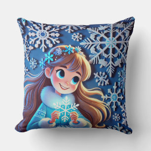 Almofada Bela jovem donzela de neve