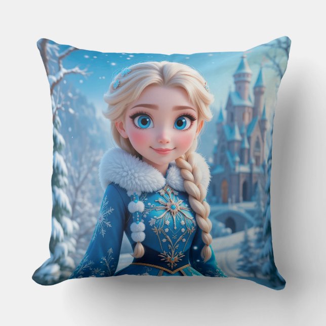 Almofada Bela jovem donzela de neve (Frente)